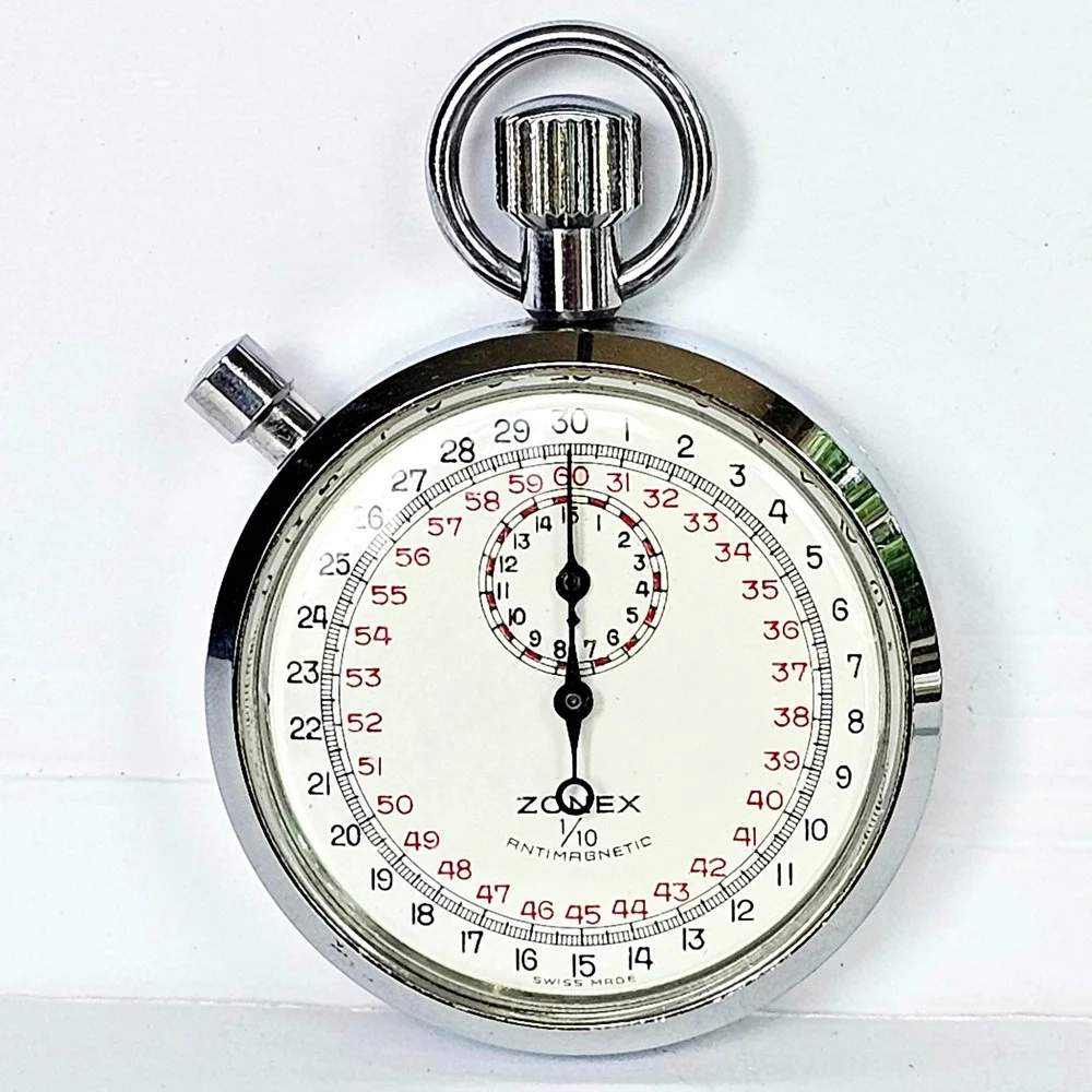 Vintage Zonex Stopwatch Swiss Made 1/10 Antimagnetic Mechanical Analog Timer